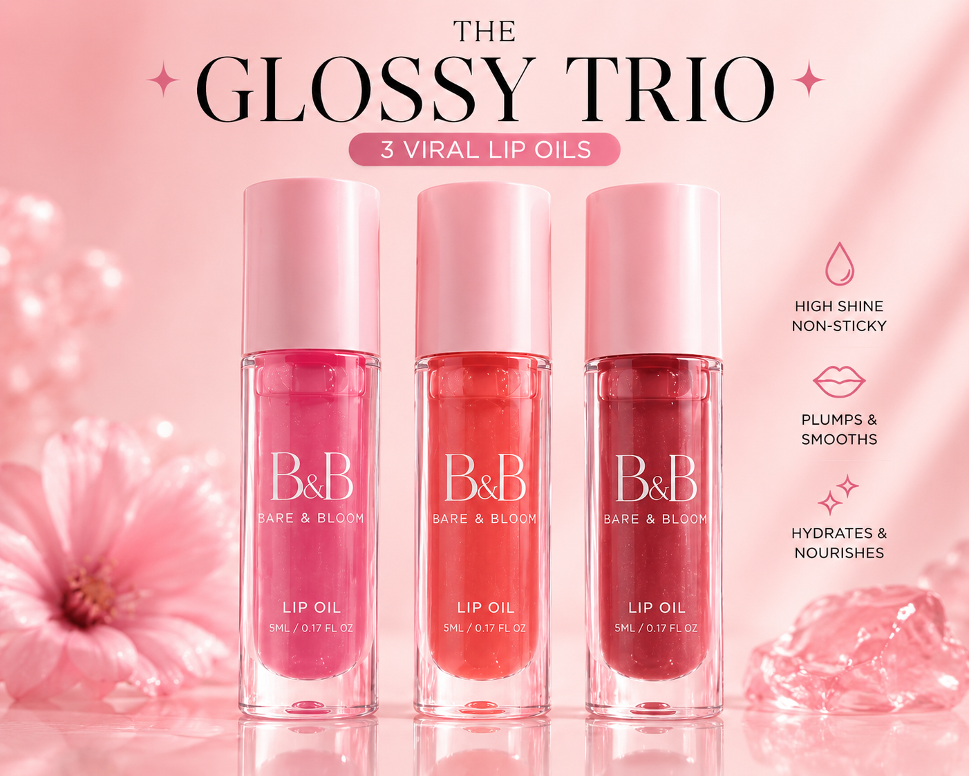 Bare & Bloom Head Turning Lip Oil Trio™