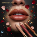 Bare & Bloom Lip Liner in 3 shades on dark backdrop with gold accents